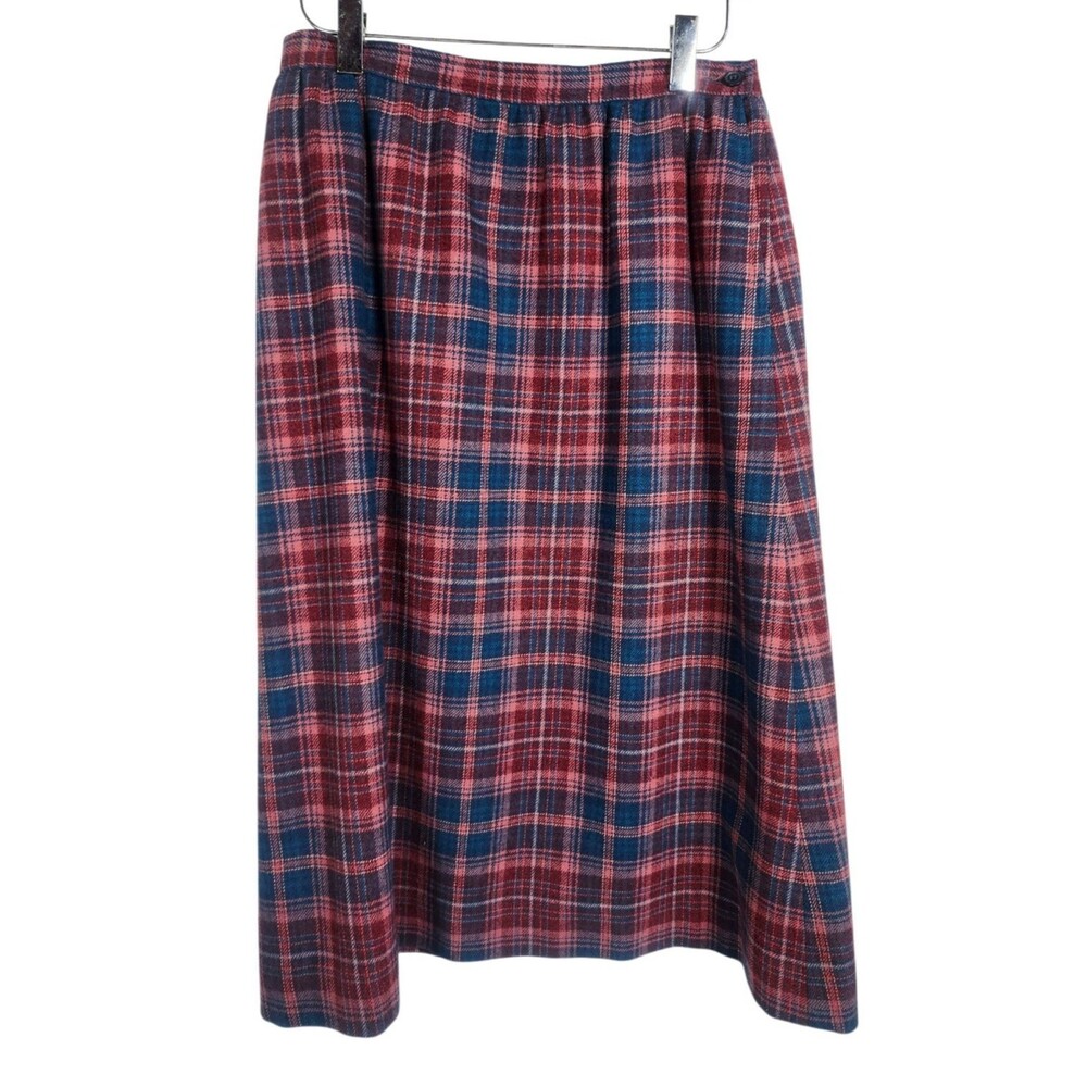 Vintage Young Pendleton 100% Virgin Wool Plaid Girls Skirt Size 11 or Womens XXS